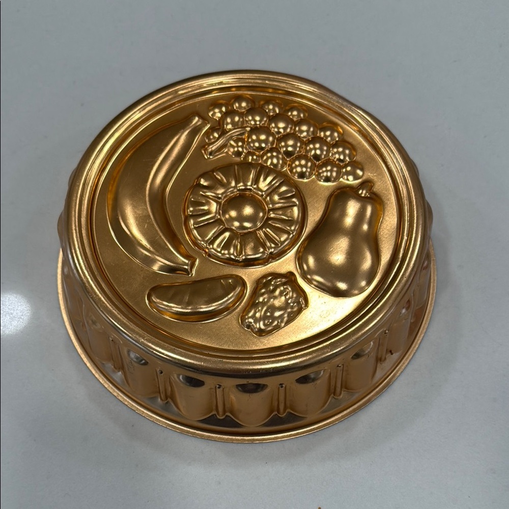 Copper  Baking/ DecorativeTin with Fruit Design
